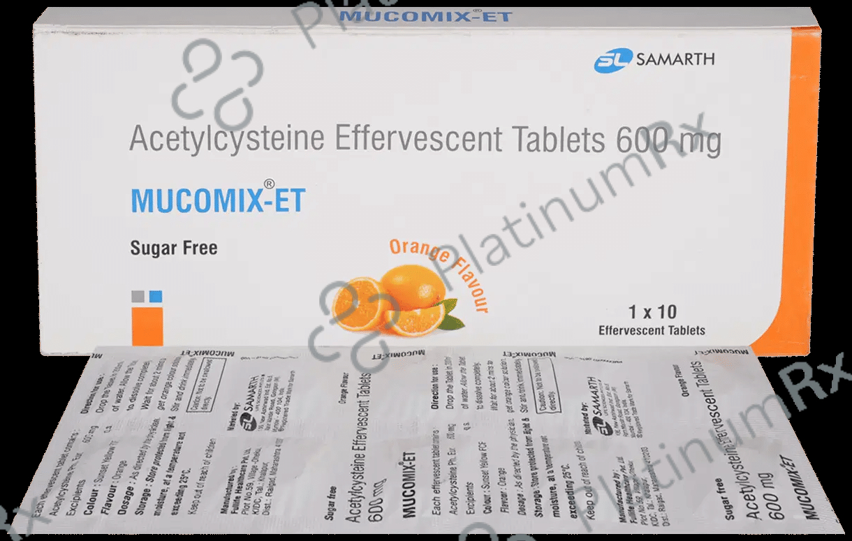 Mucomix -ET Effervescent Tablet Orange Sugar Free