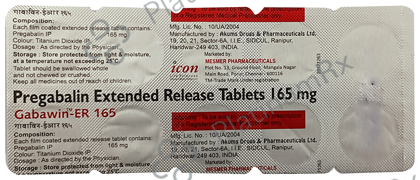 Gabawin-ER 165 Tablet