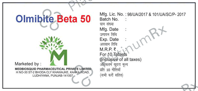 Olmibite Beta 50 Tablet ER