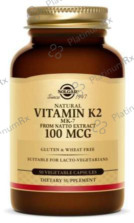 Solgar Natural Vitamin K2 (MK-7) 100mcg Vegetable Capsule