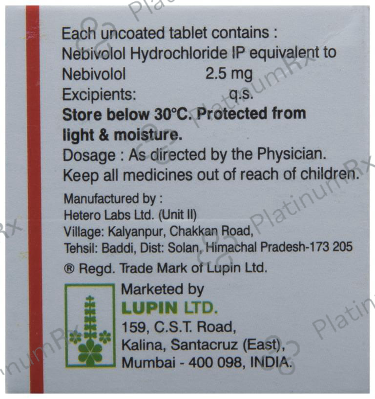 Nebistar 2.5mg Tablet 15s