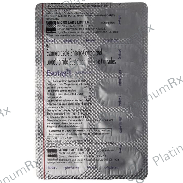 Esofag L 75/40mg Capsule SR 10s