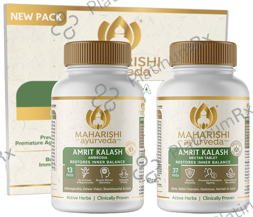 Maharishi Amrit Kalash - Dual Pack of 4 & 5 (With Sugar Free Tablets)