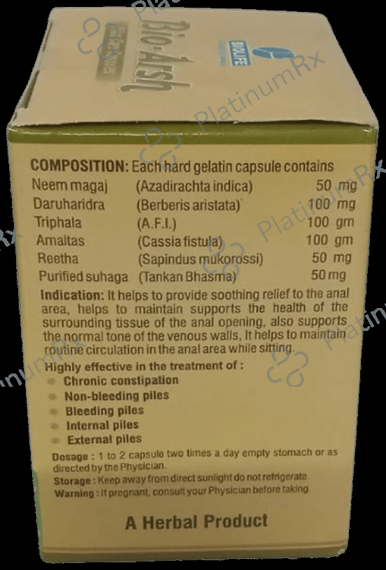 Biolife Bio-Arsh Piles Care Capsule (60 Each) 1 Box