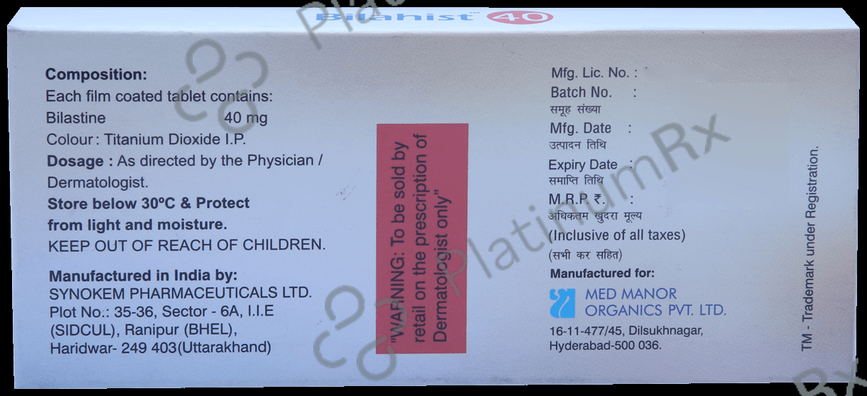 Bilahist 40mg Tablet