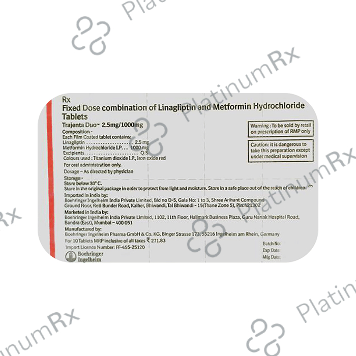 Trajenta Duo 2.5/1000mg Tablet 10s