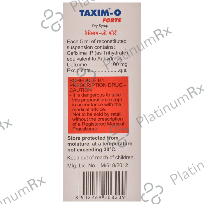 Taxim O Forte 100mg Dry Syrup 30ml