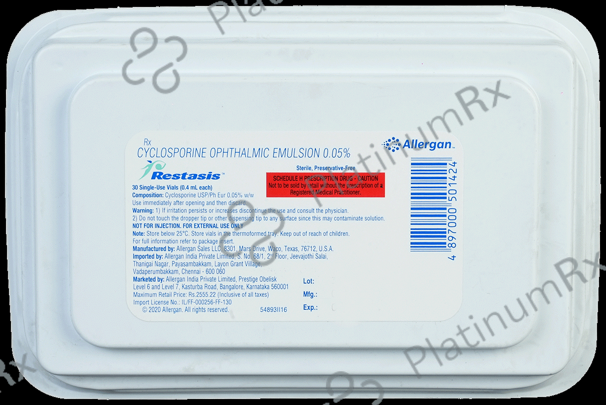 Restasis 0.05% Ophthalmic Emulsion (0.4ml each) 30s