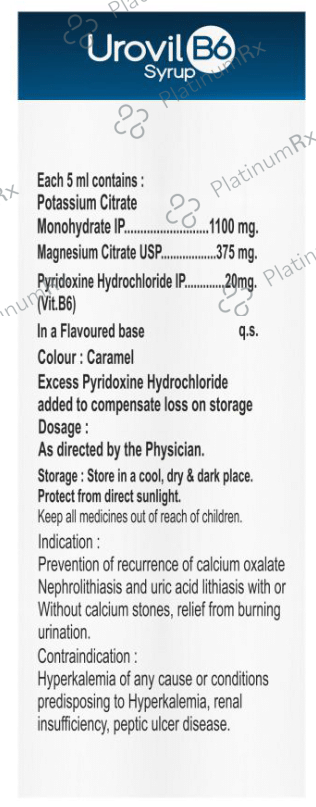 Urovil B6 Syrup Orange Sugar Free