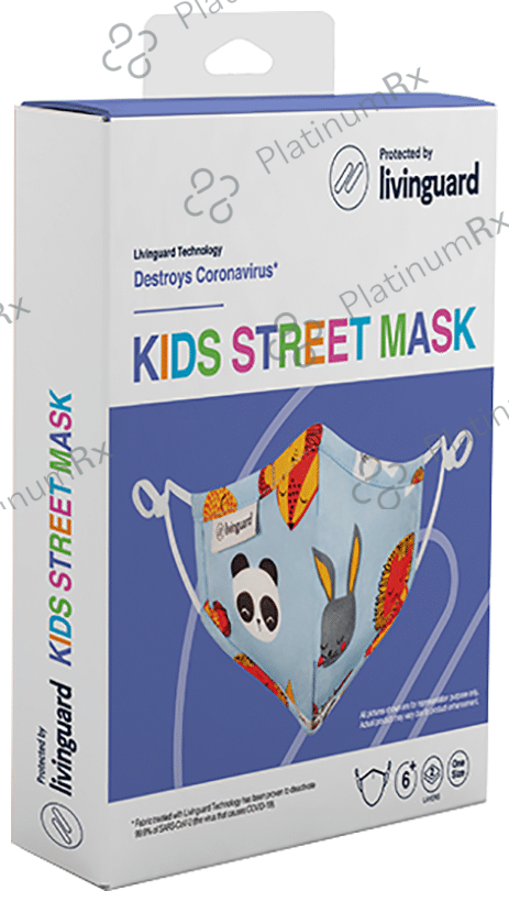 Livinguard Kids Street Mask XS Aop Choco Paper Print Blue