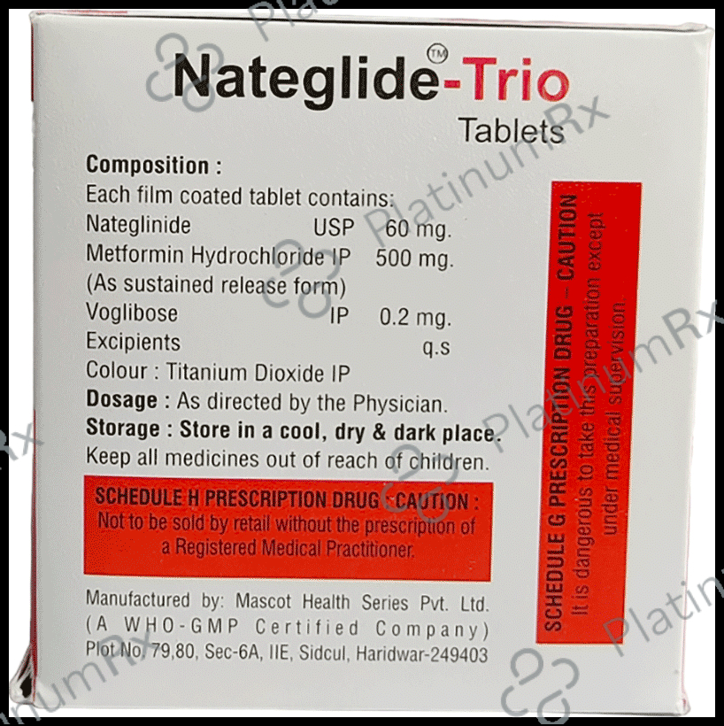 Nateglide Trio 60mg/500mg/0.2mg Tablet SR