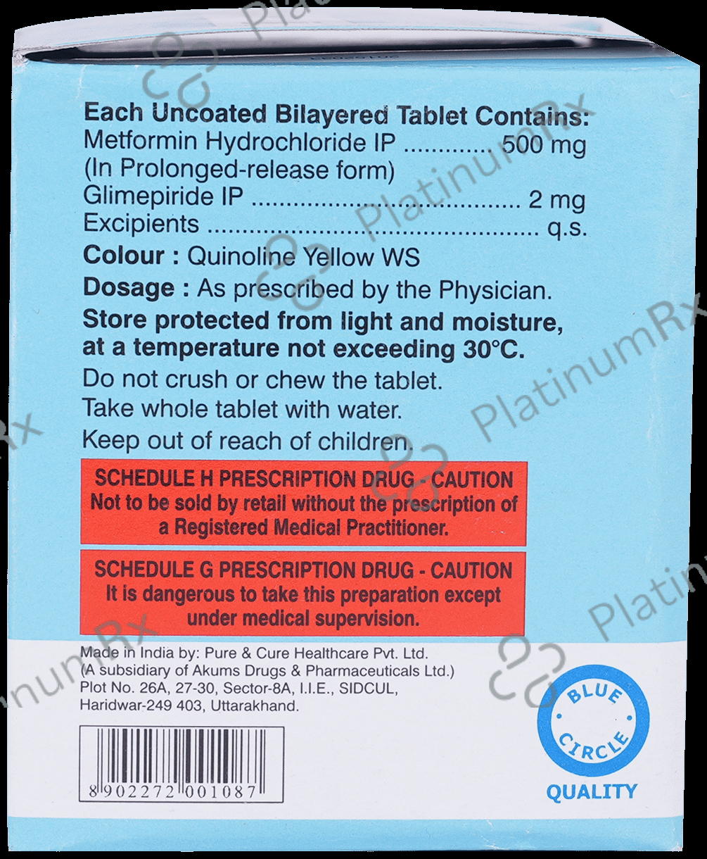 K Glim M 2/500mg Tablet PR 15s