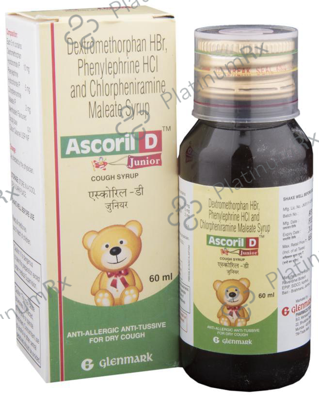 Ascoril D Junior 2/10/5mg Cough Syrup 60ml