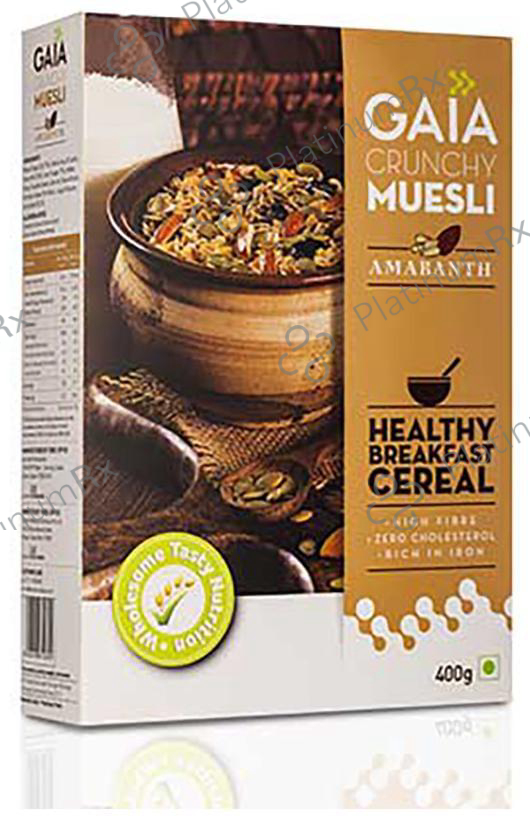 GAIA with Vitamins, Minerals, High Protein & Fibres for Nutrition - Crunchy Amaranth Muesli