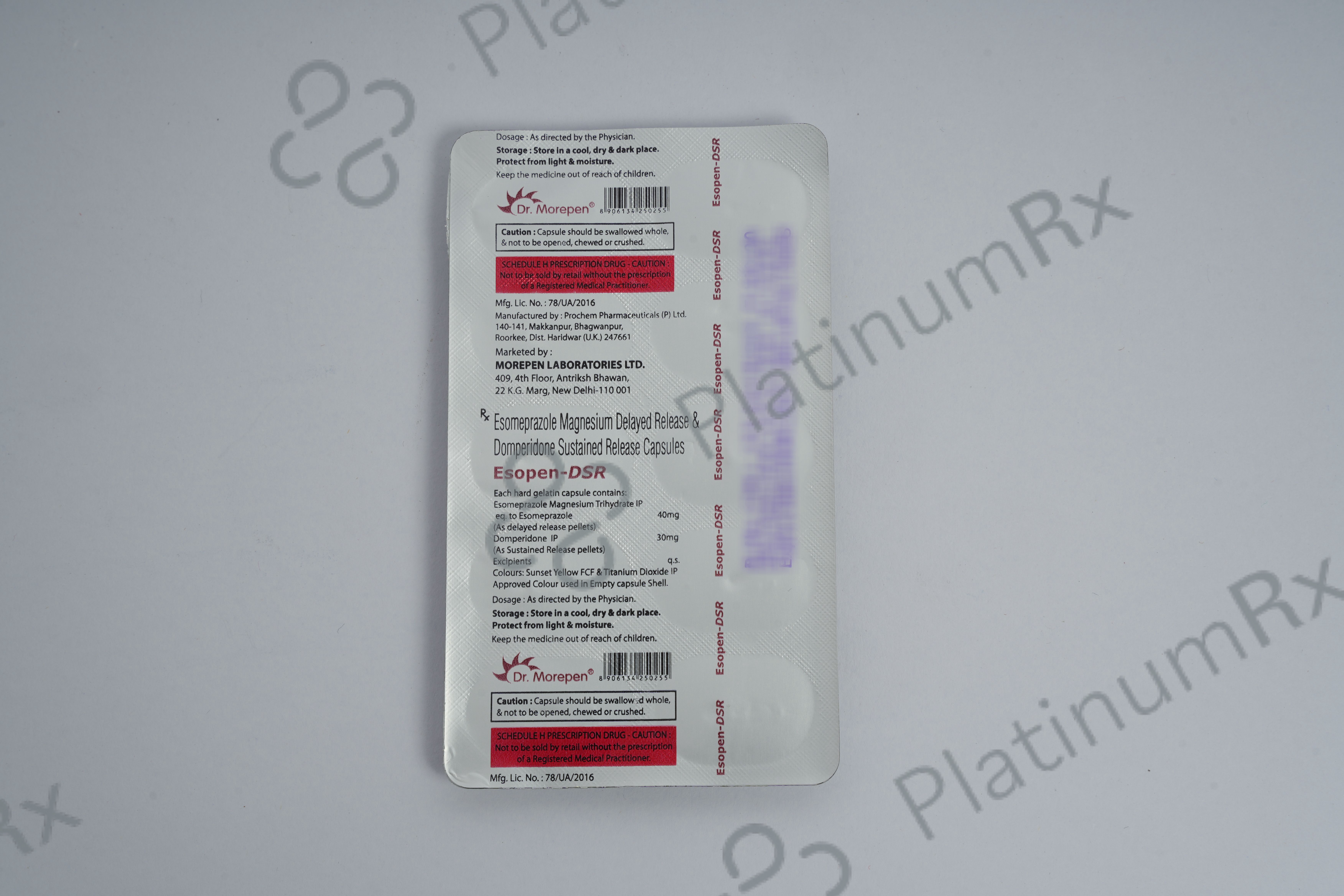 Esopen DSR 30/40mg Capsule 10s (Morepen)
