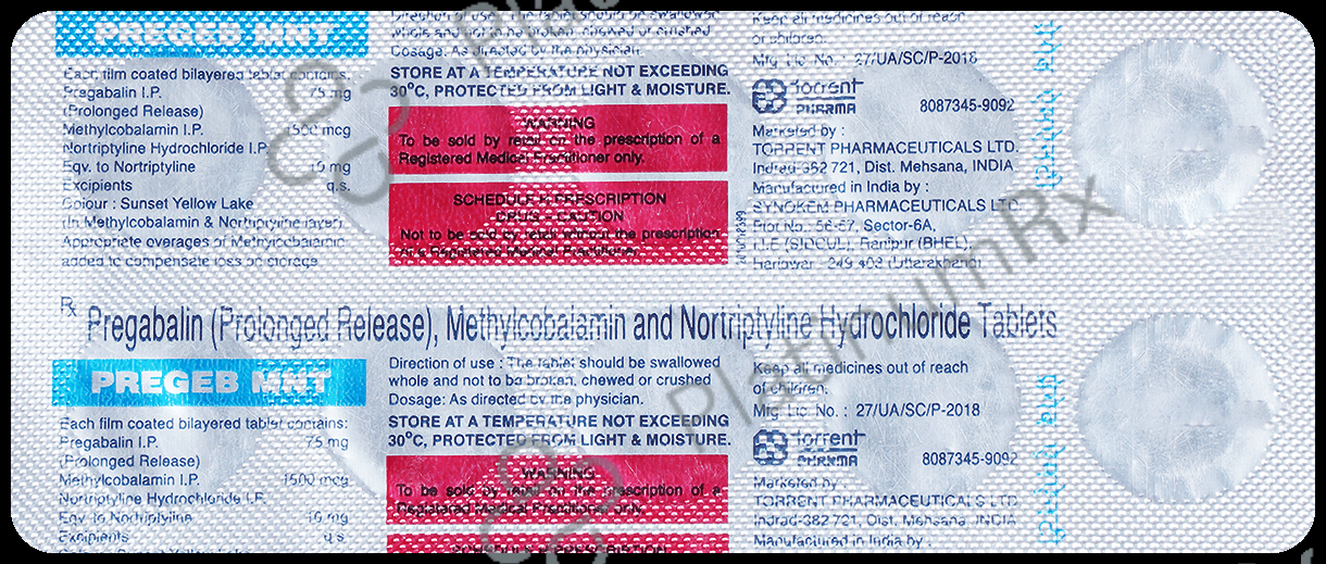 Pregeb MNT 75mg/10mg/1500mcg Tablet