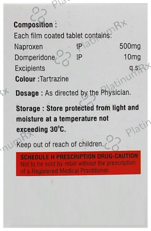 Naprovax D 500mg/10mg Tablet