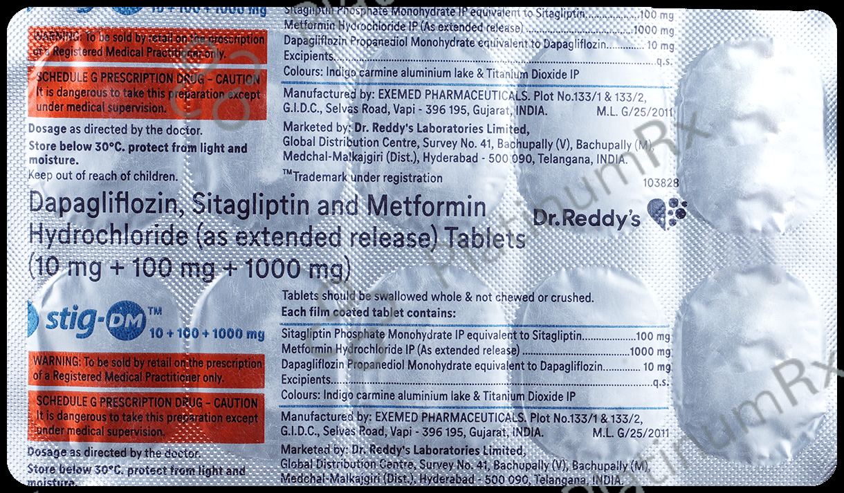 Stig DM 10mg/1000mg/100mg Tablet