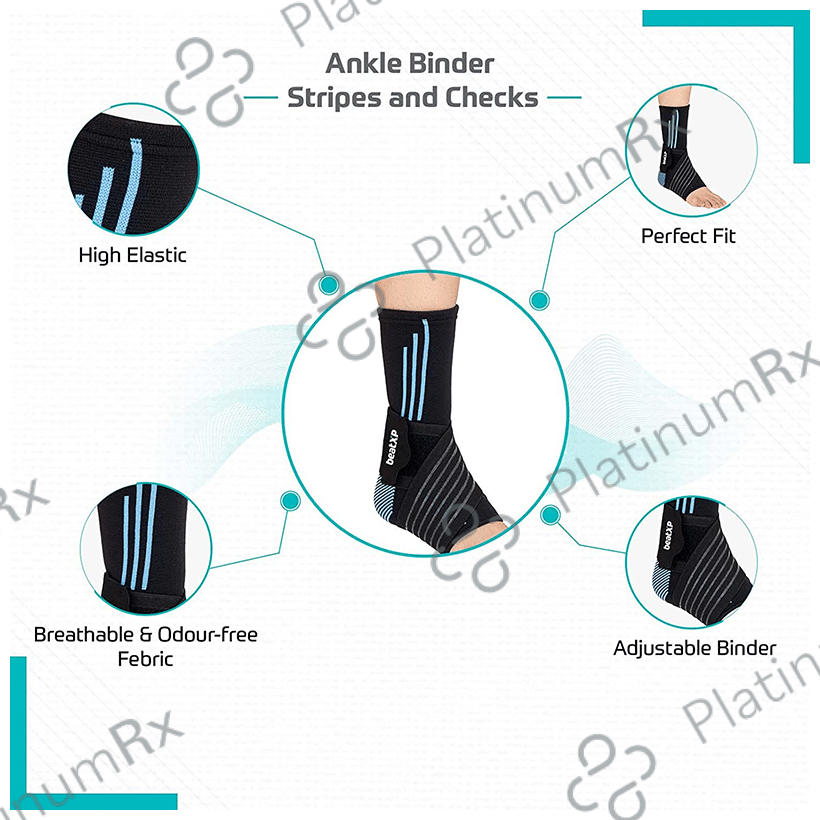 beatXP Ankle Binder Stripes and Checks 1 Pair Medium