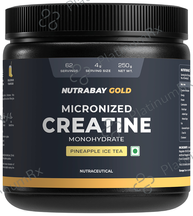 Nutrabay Gold Micronized Creatine Monohydrate Powder Pineapple Ice Tea 250 gm