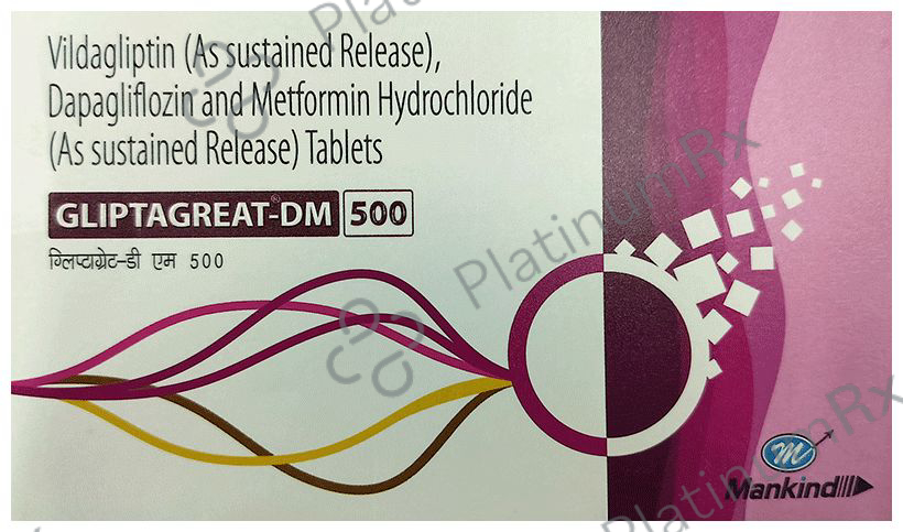 Gliptagreat DM 10/500/100mg Tablet 10s