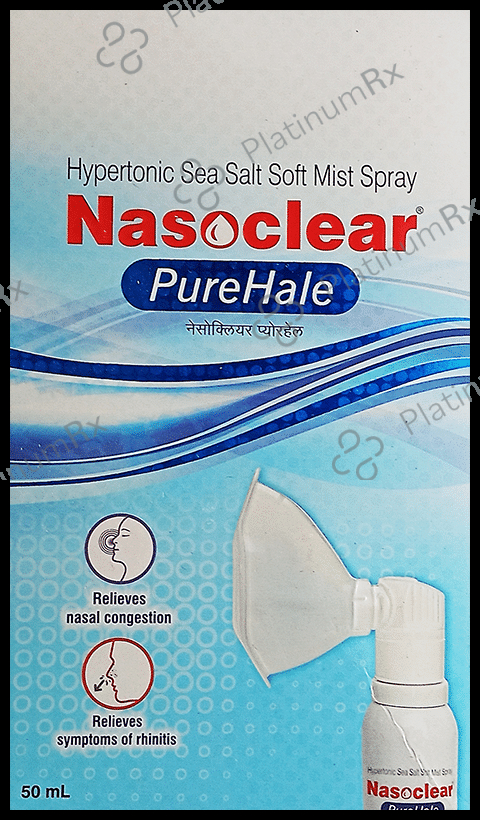 Nasoclear Purehale Spray Relieves Nasal Congestion & Symptoms of Rhinitis 50ml