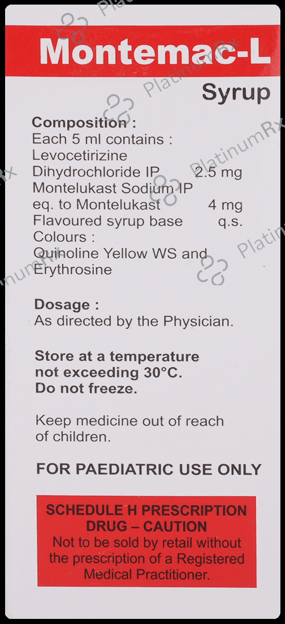 Montemac L 2.5/4mg Syrup 60ml