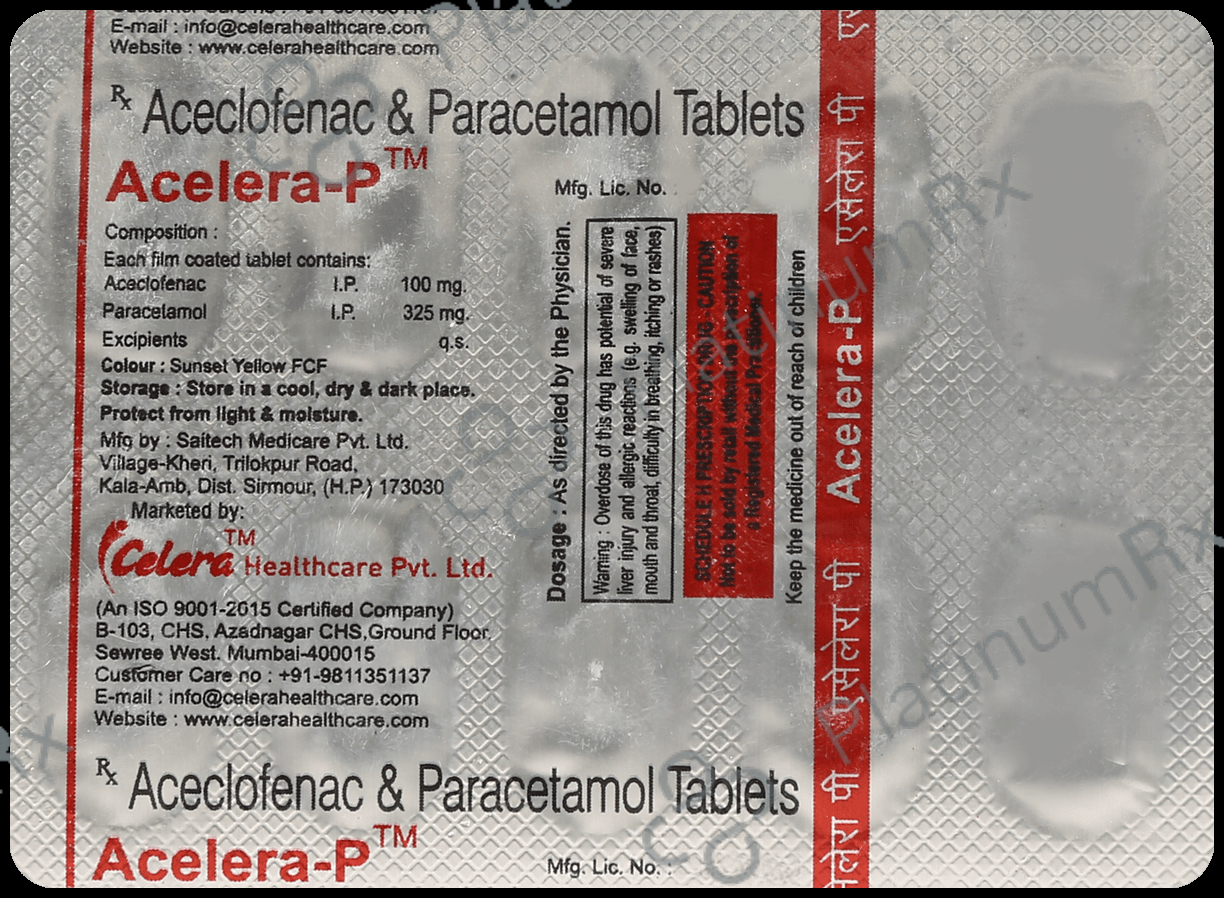 Acelera P 100/325mg Tablet 10s