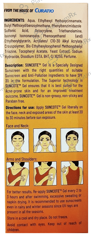 Suncote Specially Designed Sunscreen Gel 100gm