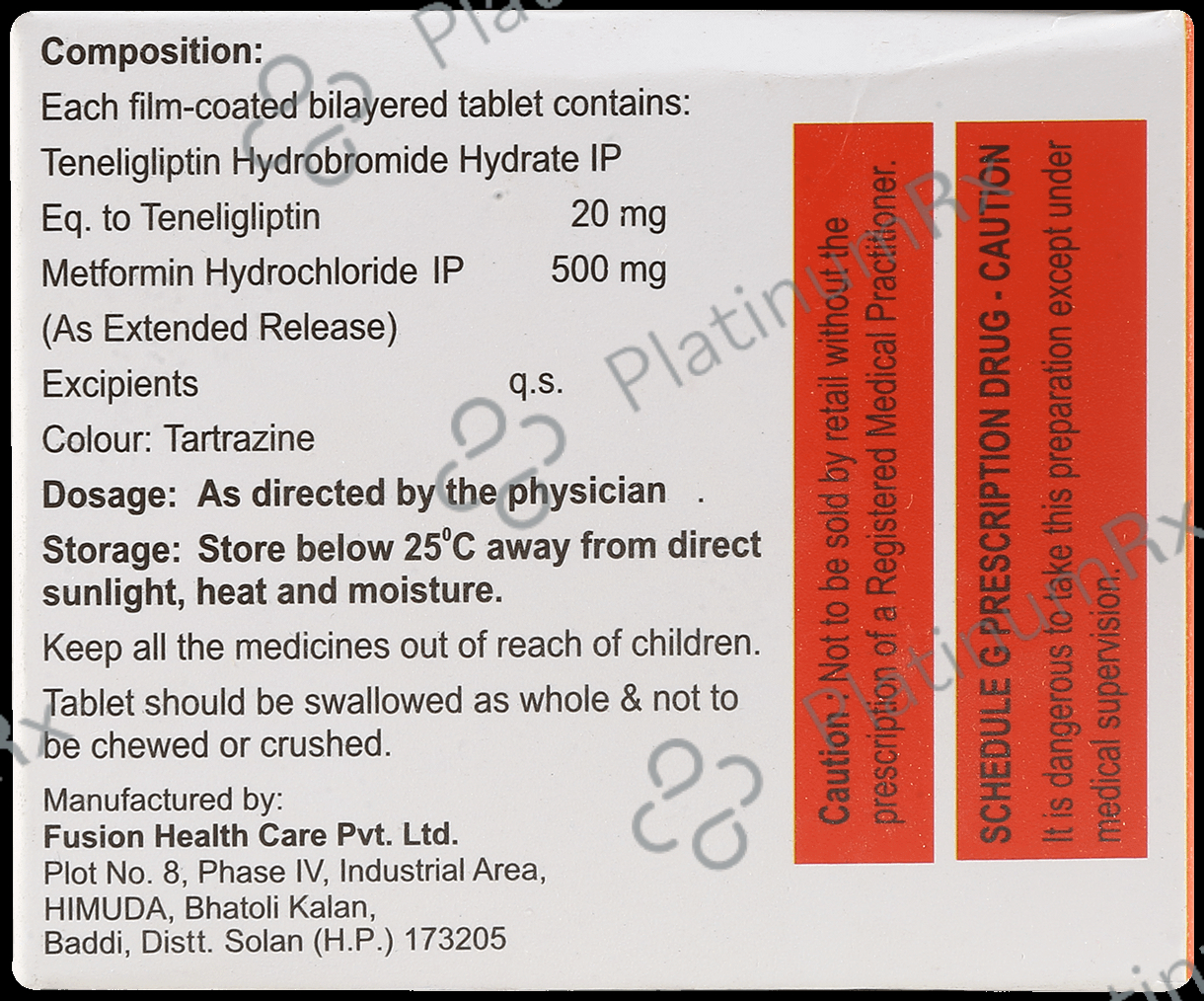 Tensorin M 500/20mg Tablet 10s