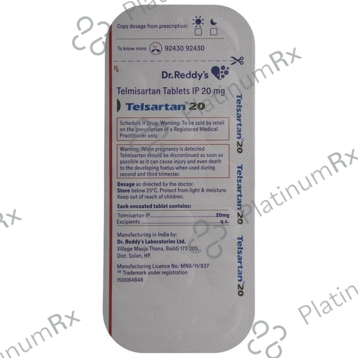 Telsartan 20 Tablet 14 Tablet