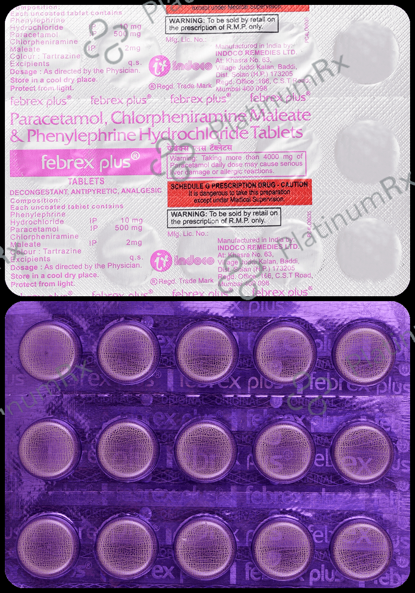 Febrex Plus 2/500/10mg Tablet 15s