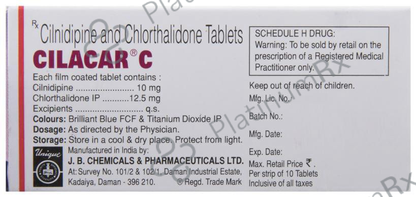 Cilacar C 12.5/10mg Tablet 10s