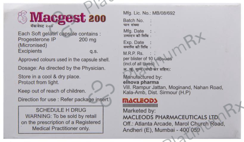 Macgest 200mg Capsule 10s