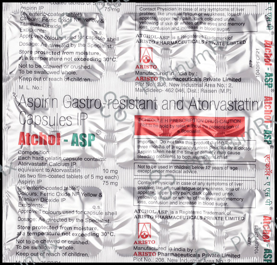 Atchol ASP 75/10mg Capsule 15s