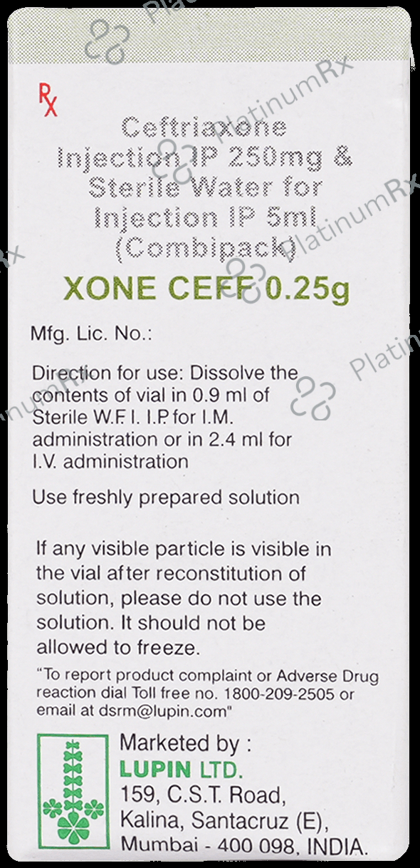 Xone Ceff 250mg Injection