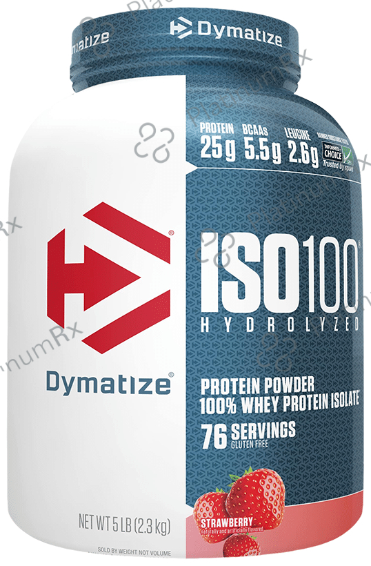Dymatize Nutrition ISO 100 Hydrolyzed 100% Whey Protein Isloate Powder Strawberry 5 lb