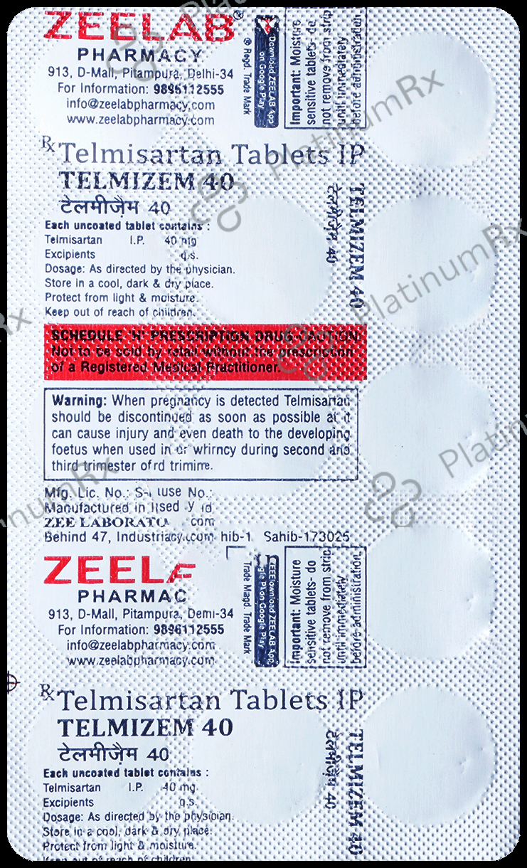 Telmizem 40 Tablet 15 Tablet