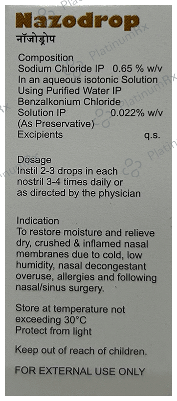 Nazodrop 0.65% Nasal Drop 10ml