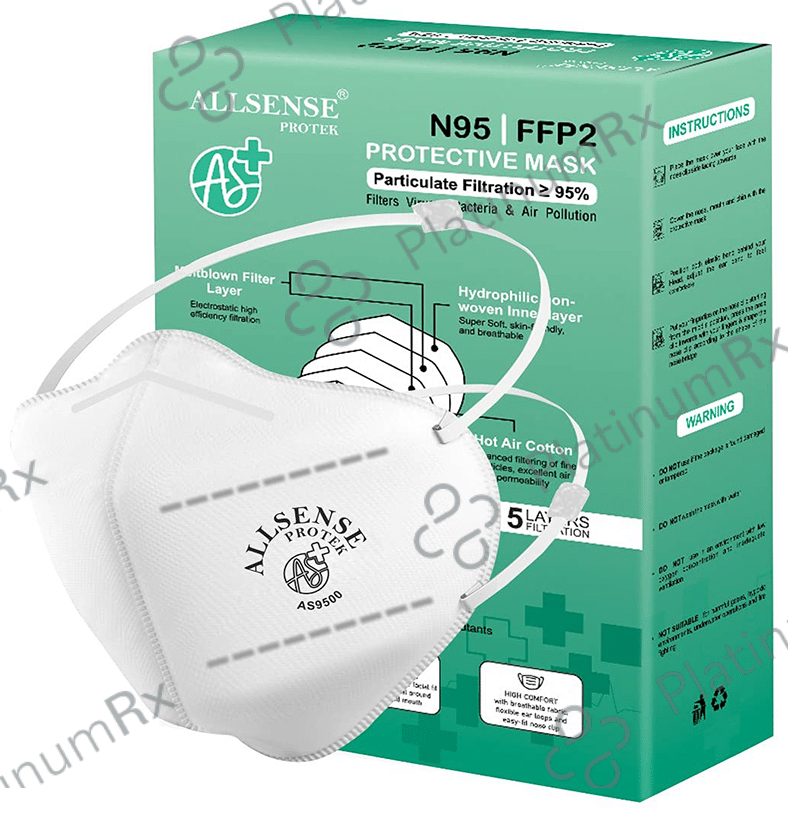 Allsense Protek AS9500 N95 FFP2 Protective Mask with Headloop 50 masks
