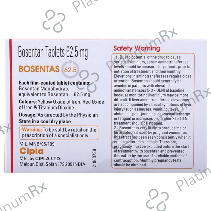 Bosentas 62.5mg Tablet 10s