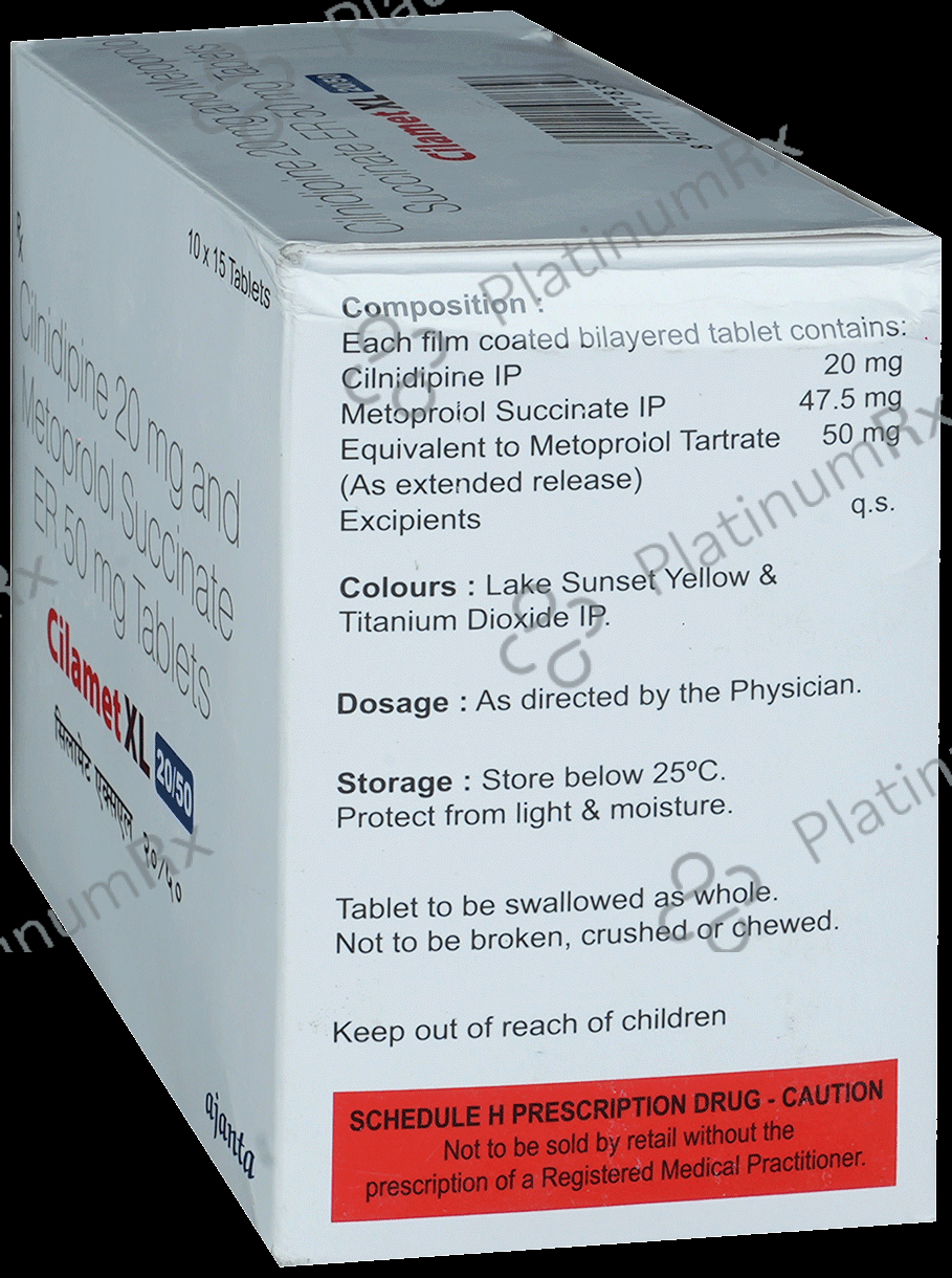 Cilamet XL 20/50mg Tablet ER 15s