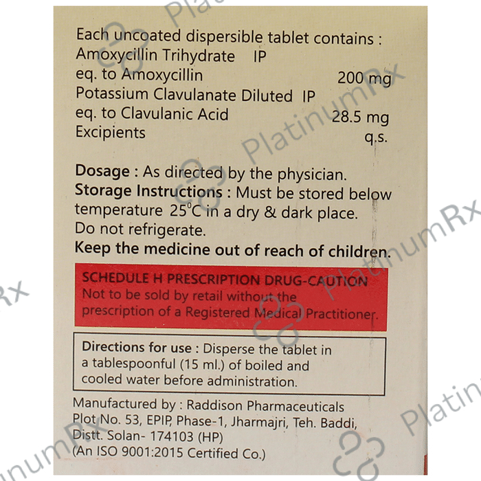 Nourclav Kid 228.5mg Tablet DT