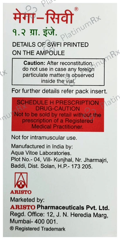 Mega CV 1.2gm Injection 20ml