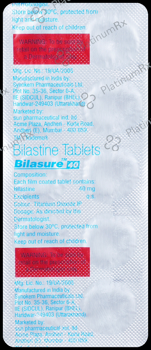 Bilasure 40mg Tablet 10s