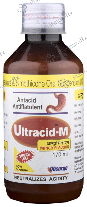 Ultracid-M Oral Suspension Mango Sugar Free 170 Oral Suspension