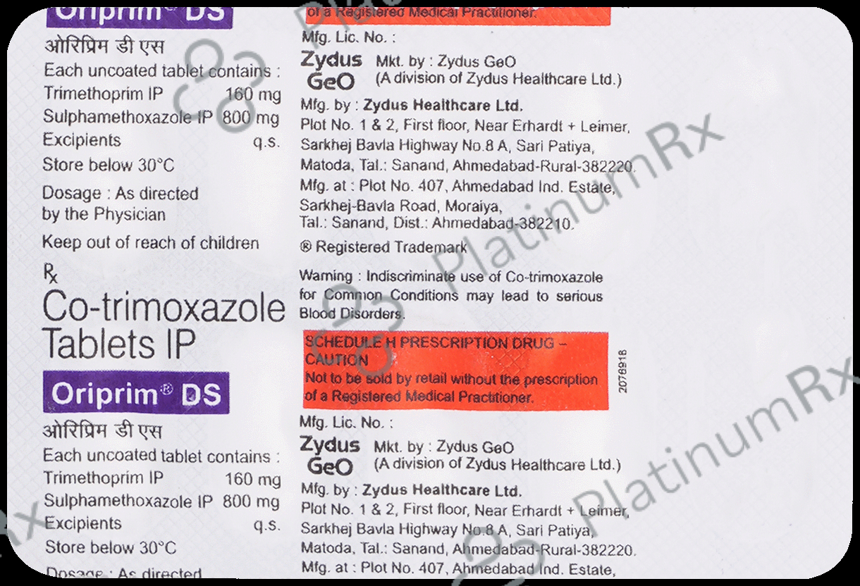 Oriprim DS 800mg/160mg Tablet
