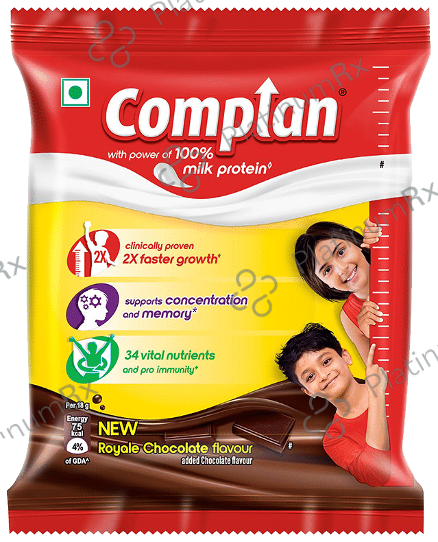 Complan 100% Milk Protein for Concentration, Memory & Growth - Flavour New Royale Chocolate