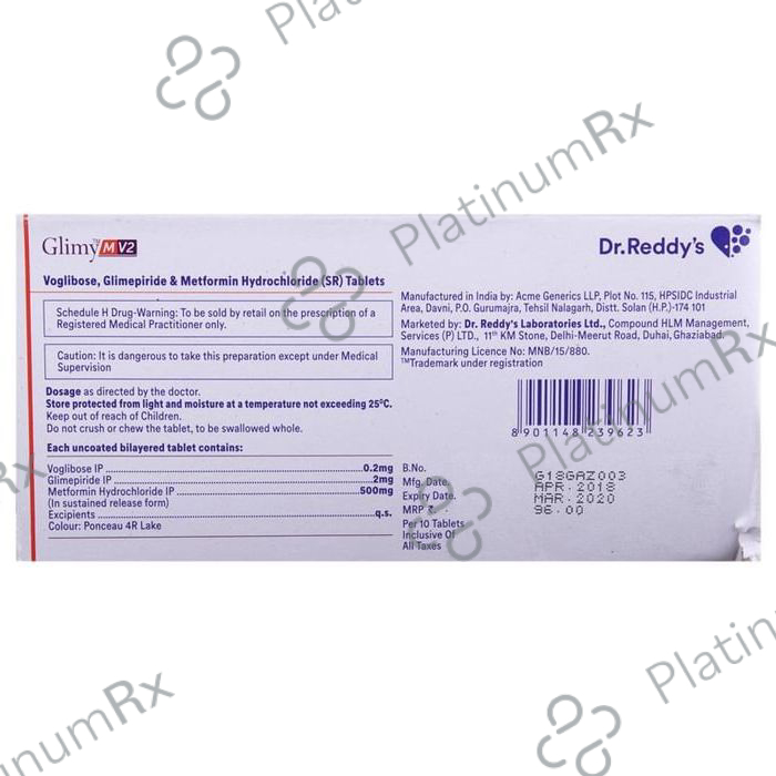 Glimy M V 2/500/0.2mg Tablet SR 10s