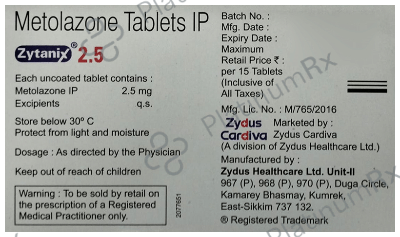 Zytanix 2.5mg Tablet 15s
